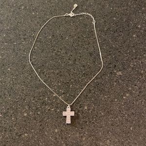 Swarovski pink cross necklace